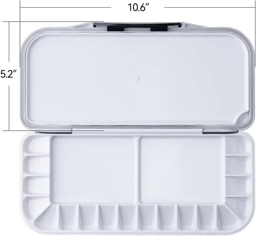 Miniatura 2 de Transon - Paleta de acuarela plegable con tapa de 18 cavidades, 2 áreas de mezcla y 1 bandeja de mezcla grande. También para paleta de pintura