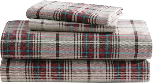 Miniatura 21 de Eddie Bauer - Sábanas de franela tamaño completo, algodón antibolitas y resistente a las arrugas, suaves al tacto para comodidad en todas