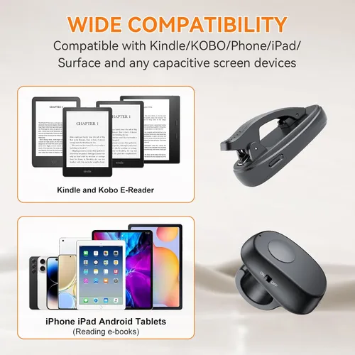 Miniatura 4 de Girador de páginas de anillo de dedo para Kindle Paperwhite, con control remoto para Kindle Paperwhite Kobo, lectores de iPad, tabletas, novelas