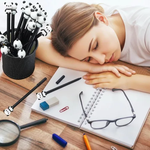 Miniatura 4 de Zonon 20 bolígrafos de panda para fin de año escolar, 0.020 in, tinta de gel negra, lindos dibujos animados, panda kawaii, suministros de escritura