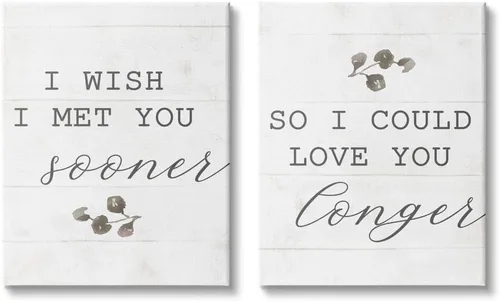 Miniatura 9 de Stupell Industries Wish I met You Sooner to Love You Longer - Cita romántica, diseñada por Daphne Polselli Art, 2 unidades, cada una de 10 x 15