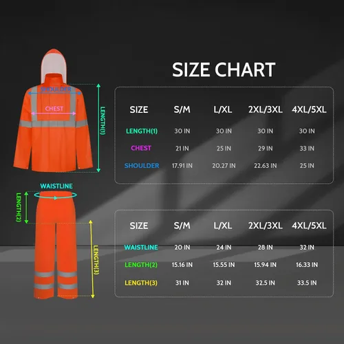 Miniatura 36 de TCCFCCT Chaqueta de lluvia de alta visibilidad para hombre, impermeable, abrigo de lluvia de alta visibilidad para hombres y mujeres con capucha