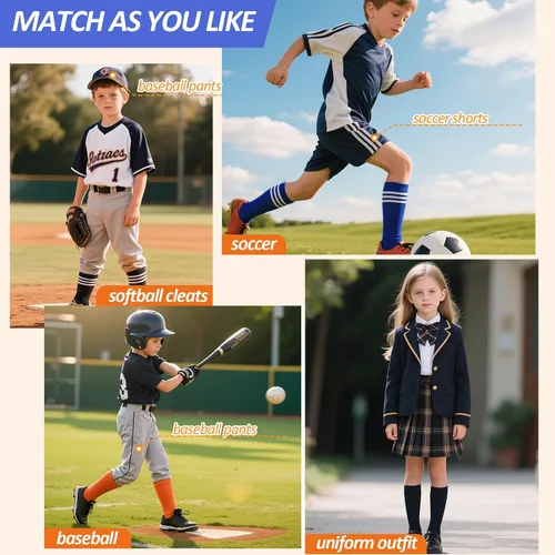 Miniatura 6 de American Trends Calcetines de Fútbol para Niños Pequeños, Niños y Jóvenes - Calcetines Largos Hasta la Rodilla para Niños y Niñas Béisbol Sóftbol
