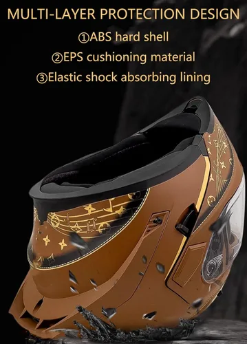 Miniatura 3 de Casco modular de motocicleta abatible, casco para moto de calle, casco modular con doble visera solar, casco de cara completa aprobado por DOT