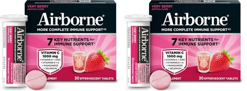 Miniatura 22 de Airborne 1000 mg de vitamina C con vitamina D y zinc, suplemento de apoyo inmunológico multivitamínico sin azúcar, antioxidantes vitaminas A C