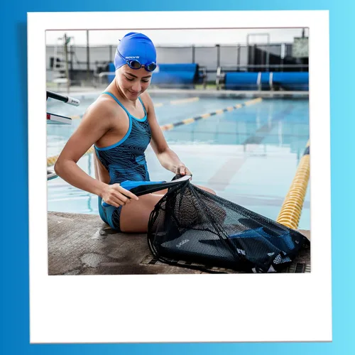 Miniatura 7 de Bolsas de Equipo de Natación Sporti, Mochila de Cordón de Malla, Bolsa de Natación para Nadadores, Mochila de Malla para la Playa Verde