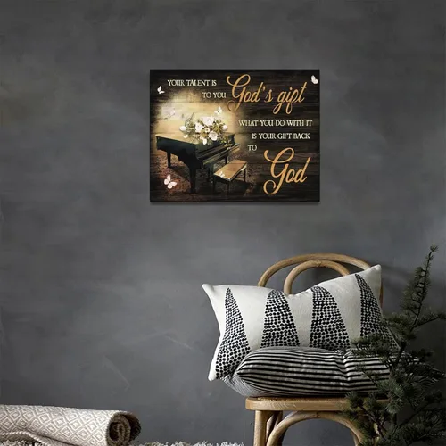 Miniatura 4 de eiffecho Decoración de Arte de Música de Piano para Pared Tu Talento Es el Regalo de Dios Pinturas para Pared Decoración Pianista Músico Regalo