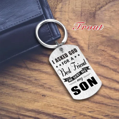 Miniatura 2 de Llavero inspirador para mi hijo, regalos para hijo de mamá papá, siempre recuerda que eres más valiente de lo que crees, Llavero hijo