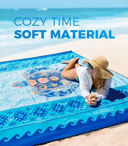 Miniatura 6 de OCOOPA Diveblues - Manta de playa impermeable a prueba de arena, 10 x 9 pies, extragrande, suave y duradera, sin arena, ligera y portátil, perfecta