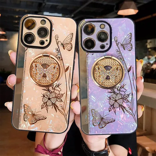 Miniatura 5 de Funda protectora con función atril para iPhone 13 Pro de 6.1 pulgadas, bonita funda protectora con diamantes de imitación para niñas y mujeres