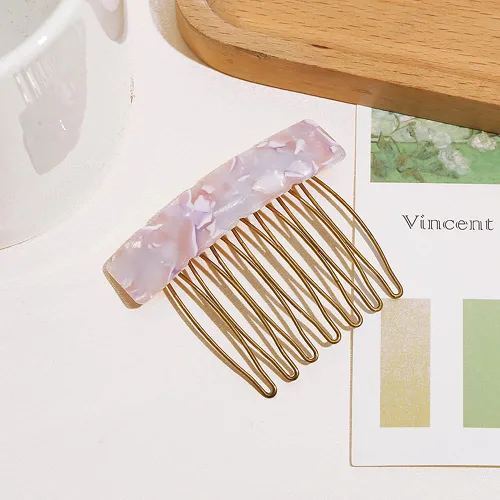 Miniatura 2 de 6 peines de acetato exquisitos para el cabello, pequeños de siete dientes, flequillo decorativo para el cabello, accesorios de estilo de moda