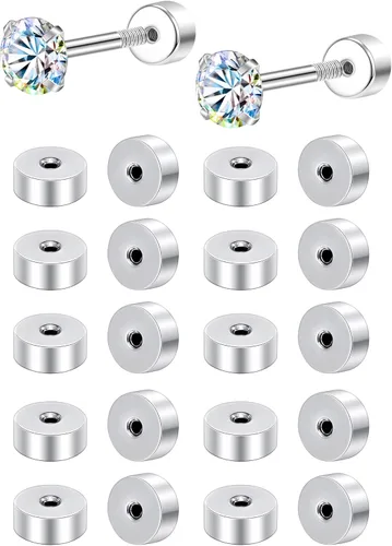 Miniatura 9 de AoedeJ Parte trasera de aretes de acero inoxidable con cierre de bola, reemplazos de parte trasera de aretes, parte trasera de aretes con tuerca