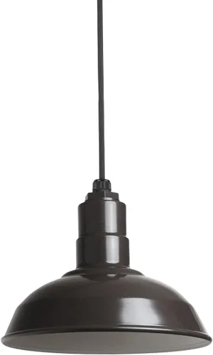 Miniatura 61 de Steel Lighting Co. El Segundo - Lámpara de granero Colgante montado en el techo Domo de 12 pulgadas Vástago de 12 pulgadas Luz de acero