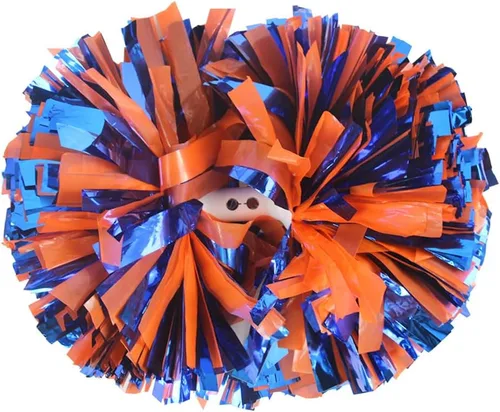 Miniatura 19 de Hooshing 2 piezas Pompones de animadora profesionales con mango de bastón (sin cordón de sujeción) para equipo de animadoras, deportes