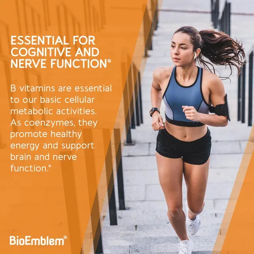 Miniatura 3 de BioEmblem Complejo de vitamina B - Las 8 formas activas con metil folato, metil B12, B6, biotina más colina inositol, apoya la energía