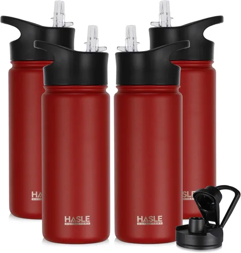 Miniatura 36 de HASLE OUTFITTERS Botella de agua aislada de 16 onzas para niños, botella de agua de acero inoxidable de doble pared al vacío, a prueba de fugas