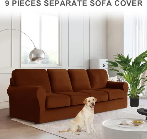 Miniatura 161 de Funda para Sofá de Terciopelo, Fundas Elásticas para Sofá para Funda Principal Separada/Respaldos y Cojines de Asiento, Funda para Sofá, para Fundas