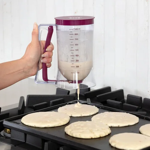 Miniatura 6 de Dispensador de masa para panqueques y pastelitos, herramienta ideal para hornear tortas, pastelitos, waffles, panecillos, crepes o cualquier comida