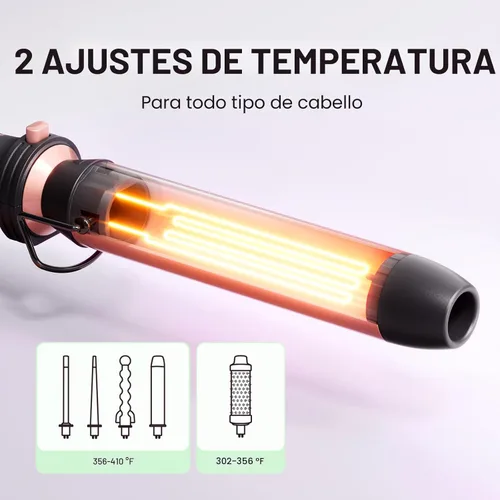 Miniatura 8 de Wavytalk Juego de rizadores 5 en 1, rizador múltiple, juego de varita rizadora con cepillo térmico y 4 varitas rizadoras de cerámica intercambiables