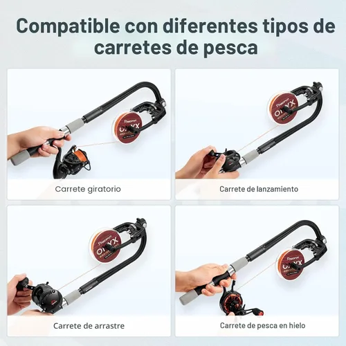 Miniatura 3 de Piscifun Máquina bobinadora de línea de pesca, sistema de estación bobinadora de carrete giratorio