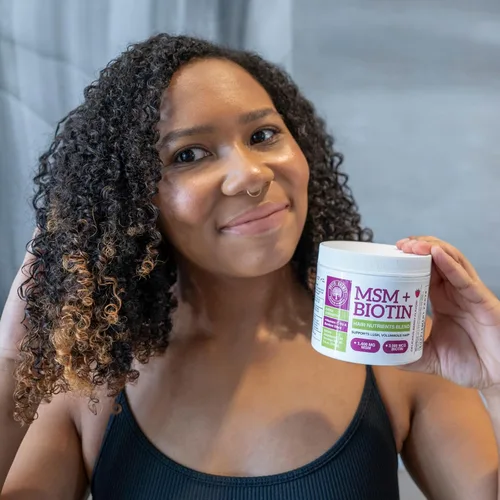 Miniatura 7 de Qhemet Biologics MSM + Biotin - Mezcla de bebida nutritiva para el cabello, vitaminas en polvo para apoyar un volumen exuberante, sílice de bambú