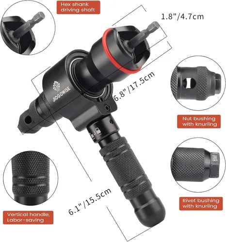 Miniatura 3 de Adaptador de pistola de remache inalámbrico y adaptador de tuerca de remache 2 en 1, kit de accesorios para herramientas de taladro eléctrico