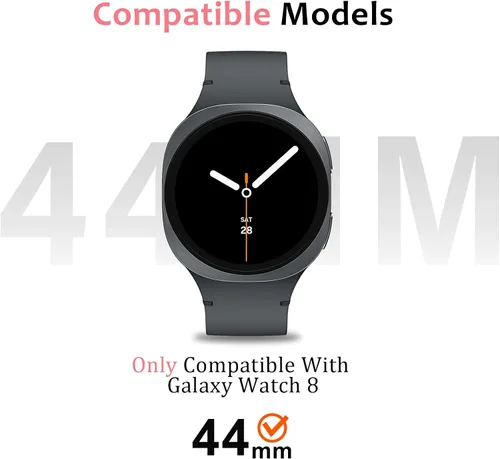 Miniatura 6 de Amizee Funda de metal compatible con Samsung Galaxy Watch 8 de 1.732 pulgadas con cubierta trasera, funda protectora resistente para Galaxy Watch 8