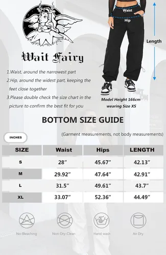 Miniatura 7 de Waitfairy Pantalones de paracaídas para mujer, pantalones cargo holgados con bolsillos