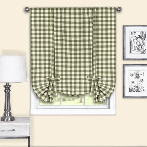 Miniatura 7 de Achim Home Furnishings - Cortina de ventana a cuadros de un solo paño, 42 x 63 pulgadas, blanca y negra