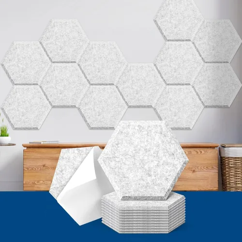 Art3dwallpanels Paquete de 12 paneles acústicos autoadhesivos, paneles de pared insonorizados de 14" X 12" X 0.4", paneles de absorción de sonido de