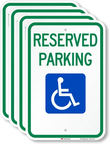 Miniatura 12 de SmartSign Letrero federal de estacionamiento para discapacitados "Reserved Parking" Aluminio reflectante de grado diamante 3M de 12 x 18 pulgadas