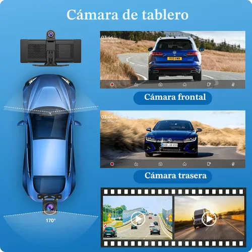 Miniatura 3 de Carpuride W903 Carplay inalámbrico y Android Auto con cámara de salpicadero, pantalla táctil HD IPS de 9.3 pulgadas para automóvil, cámara frontal