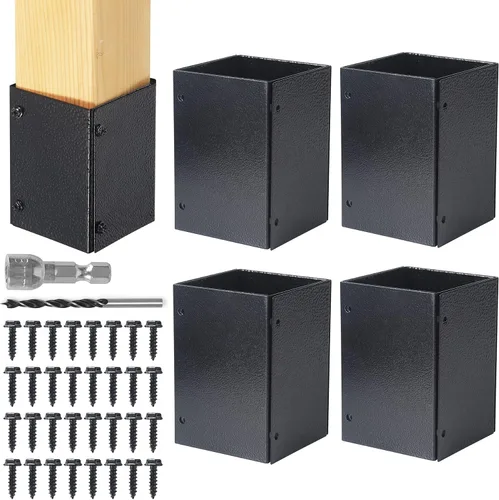 Miniatura 12 de Protector de poste ajustable de acero inoxidable (rango de 3.3 a 6 pulgadas), protege los buzones y vallas de madera de la cortadora de césped