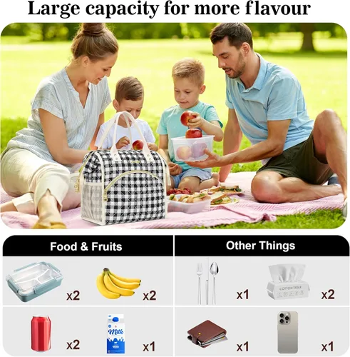 Miniatura 3 de LOKASS - Lonchera aislada para mujeres - Bolsa de almuerzo reutilizable de 10 L para mujeres - Bolsa térmica tipo hielera a prueba de fugas