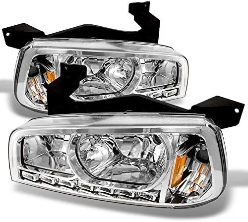 Miniatura 7 de AKKON - Faros delanteros LED DRL negros para Dodge Charger 06-10 con luces intermitentes de esquina izquierda + derecha