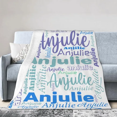 Miniatura 4 de SOFE - Manta de bebé personalizada para niño, manta personalizable con nombre para recién nacido, mantas de bebé personalizadas y manta para niños