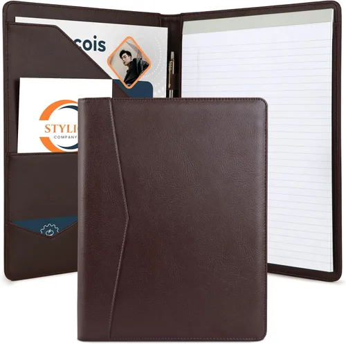Miniatura 18 de STYLIO Carpeta Padfolio con Portapapeles Extraíble Organizador de Portafolio Carpeta con Almacenamiento para Cuaderno, Bloc de Notas