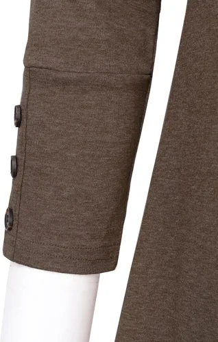 Miniatura 5 de Messic Blusa plisada de manga larga con cuello en V y botones para mujer