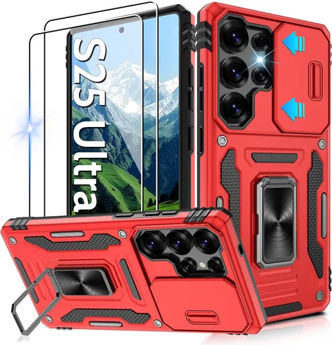 Miniatura 123 de Gritup para Samsung Galaxy S22 Funda con protectores de pantalla HD de 2 paquetes y cubierta deslizante para la cámara, protección contra caídas