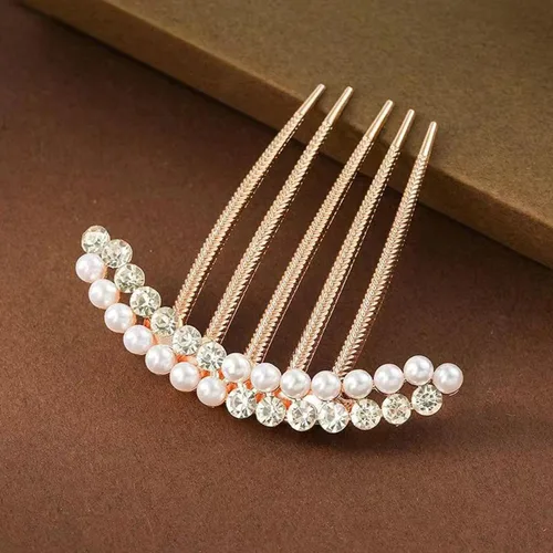 Miniatura 4 de 2 peines laterales de pelo perlado para mujeres y niñas, clips para el cabello de novia con diamantes de imitación, accesorios para el cabello