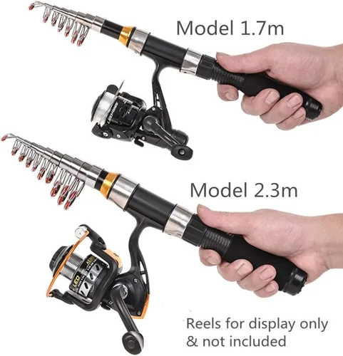 Miniatura 7 de Toasis Pesca Spinning Baitcast Rod Telescópica Pesca Caña 7 Modelos