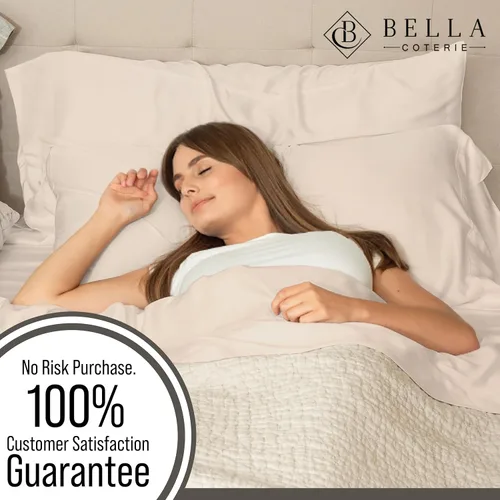 Miniatura 5 de Bella Coterie - Juego de fundas de almohada de viscosa de bambú de lujo, 100% cultivadas orgánicamente, ultra suave, refrescante, 2 piezas [Champán]