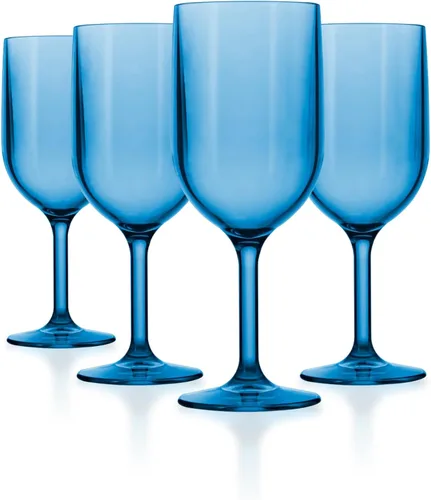 Miniatura 3 de DRINIQUE Copas de vino irrompibles (juego de 4) de 12 onzas, irrompibles, reutilizables, Tritan copas de vino para vino tinto o blanco, transparente