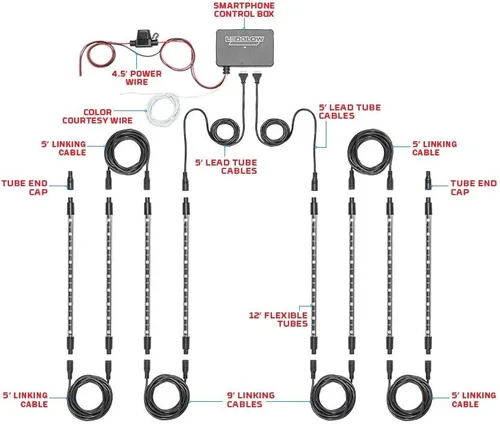 Miniatura 7 de LEDGlow - Kit de iluminación de neón para interiores con Bluetooth, multicolor, para coches y camiones, para smartphone y para crear cualquier
