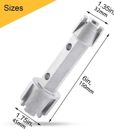 Miniatura 6 de Llave desagüe de bañera Hanpex - De doble extremo para desagües de baño y ducha, espárragos de inodoro - Aluminio resistente
