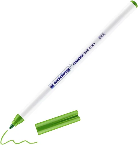 Miniatura 3 de edding 4600 Bolígrafo textil – Verde pálido – 1 bolígrafo – Punta redonda de 0.039 in – Bolígrafos de tela permanente para dibujar en textiles