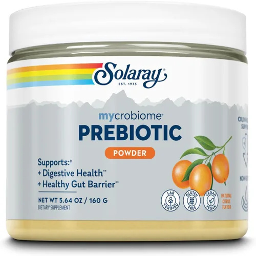 SOLARAY Mycrobiome - Polvo prebiótico para mujeres y hombres, suplementos nutricionales digestivos para la salud del colon y el intestino, fórmula