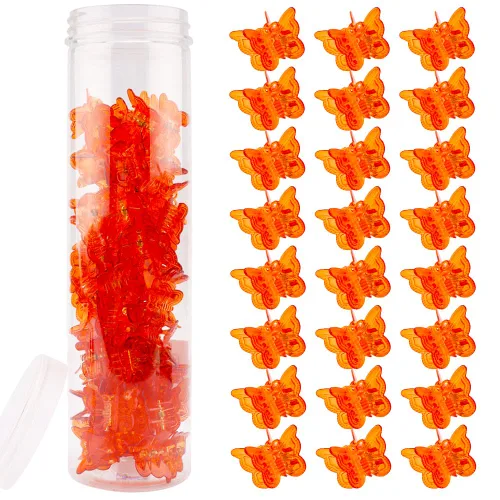 Miniatura 10 de AHONEY - 60 pinzas de mariposa mini para el cabello con caja de brillo, accesorios para el cabello estilo 90s Y2k para niñas y mujeres (Azul)