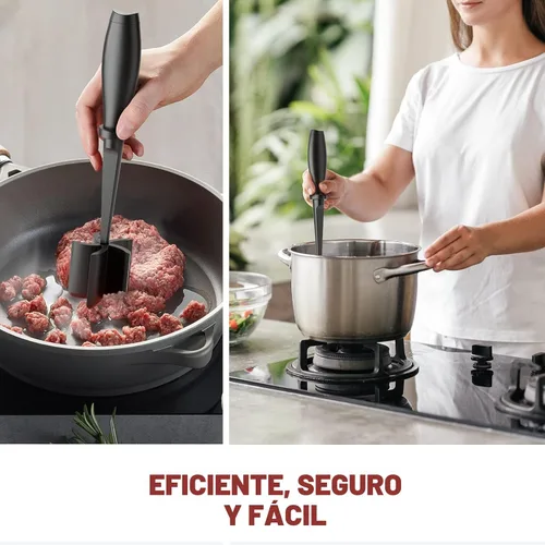 Miniatura 6 de Picador de carne, molinillo de hamburguesas, triturador de alta calidad resistente al calor para carne molida, molinillo de hamburguesas, Negro