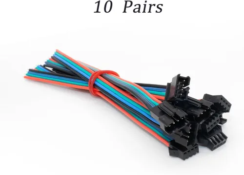 Miniatura 3 de 10 pares SM JST 4 PIN cable conector de cable para 5050 3528 WS2801 APA02 WS2815 WS2813 tira de luces LED, 5.9 in 22 AWG macho y hembra sin cable